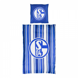 FC Schalke 04 Bettwäsche Streifen blau 135x200+80x80