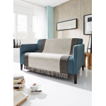 Biederlack Plaid mit Fransen Cover Cotton Design Salt & Pepper Farbe silber Größe 50 x 200
