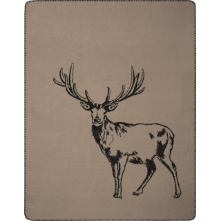 Biederlack Wohndecke Deer mit Zierstich Größe 150 x 200