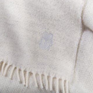 Zoeppritz Schurwolle Plaid mit Fransen Must Relax Farbe offwhite Größe 130x190