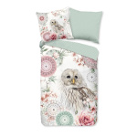 HIP Flanell Bettwäsche Set Omaira Eule Offwhite