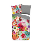 HIP Flanell-Bettwäsche Isarea Multi Blumen Bunt