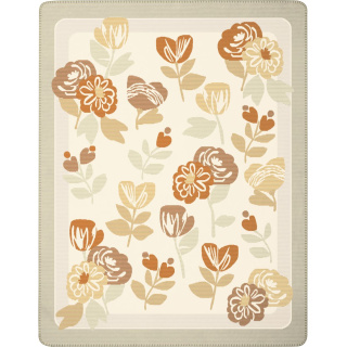 Biederlack Wohndecke mit Zierstich Bloom Frame   Größe 150 x 200