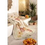 Biederlack Wohndecke mit Zierstich Bloom Frame   Größe 150 x 200