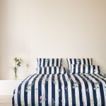 elegante Mako-Satin-Bettwäsche-Garnitur Flowerstripe
