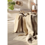 Biederlack Plaid mit Zierstich Farbe Crossweft beige Größe 150 x 200