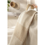 Biederlack Plaid mit Zierstich Farbe Crossweft beige Größe 150 x 200