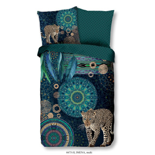 HIP Satin-Bettwäsche-Garnitur Imena   Farbe Multi Größe 155x220+80x80