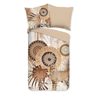 HIP Satin-Bettwäsche-Garnitur Raeni   Farbe Taupe Größe 155x220+80x80