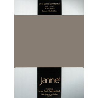 Janine JERSEY Spannbetttuch 5002  150 X 200 taupe