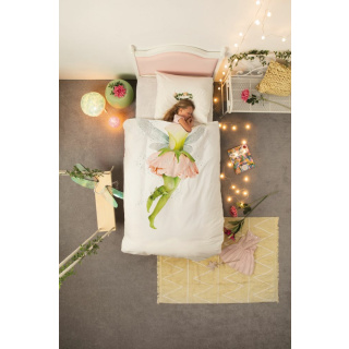 Snurk Baumwollbettwäsche Fairy 135 x 200 cm + 80 x 80 cm Farbe weiß mit Fotodruck