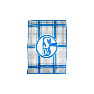 FC Schalke 04 Fleecedecke Deco grau kariert 150x200cm
